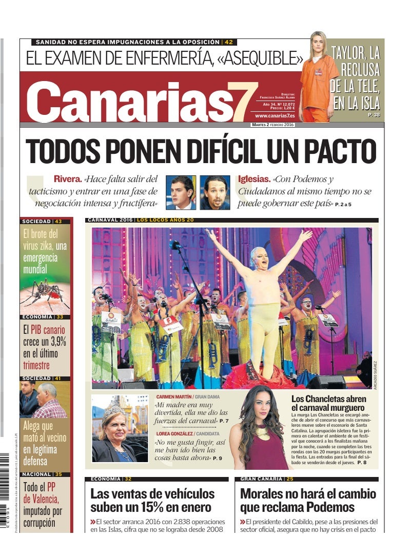 Portada Canarias7 02-02-2016