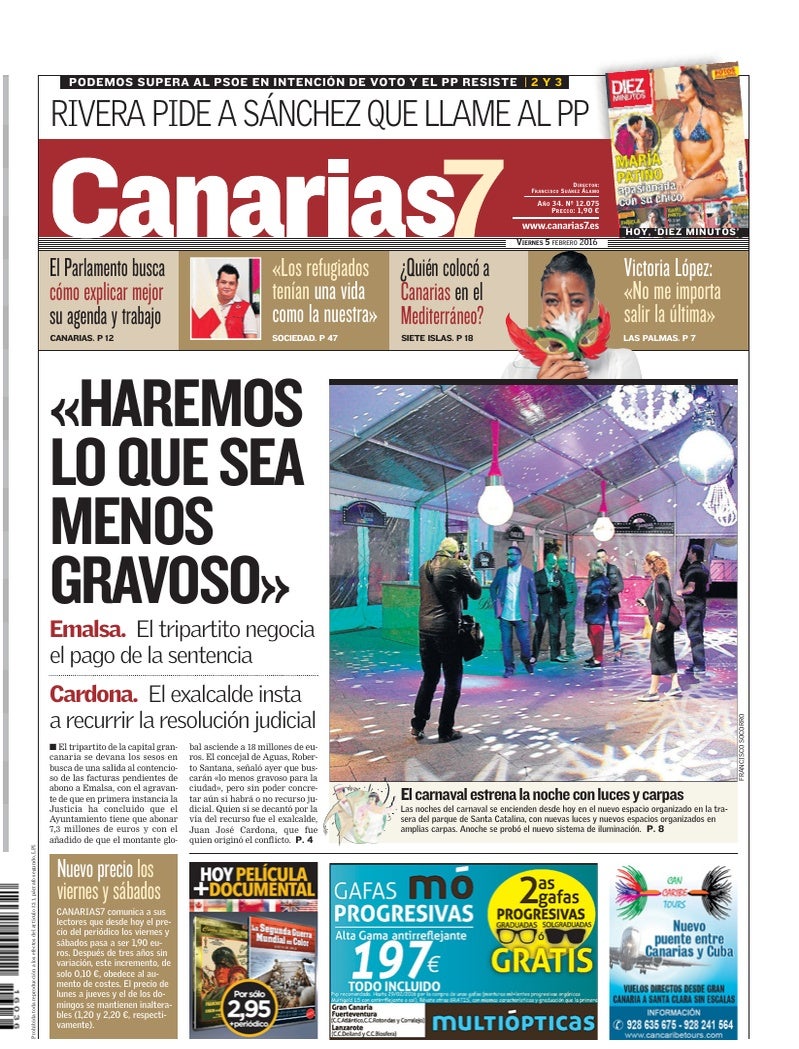 Portada Canarias7 05-02-2016