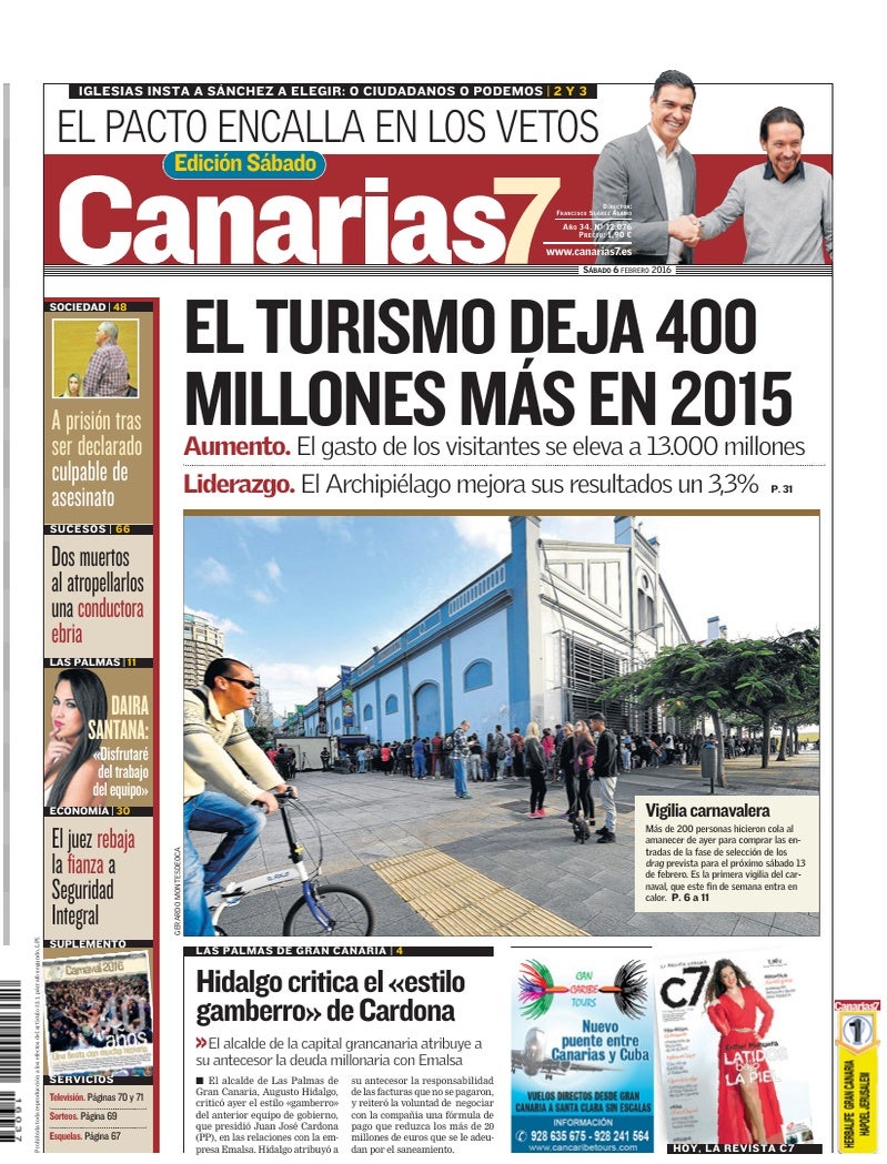 Portada Canarias7 06-02-2016