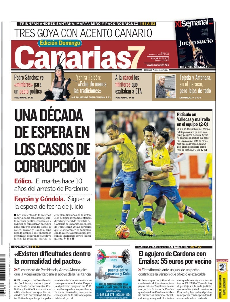 Portada Canarias7 07-02-2016