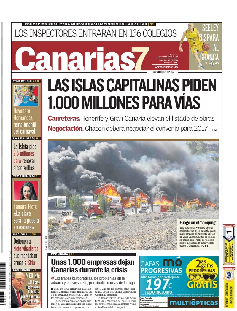 Portada Canarias7 08-02-2016