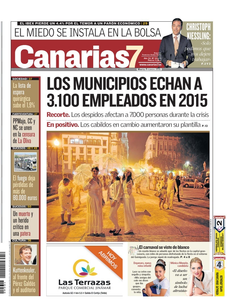 Portada Canarias7 09-02-2016