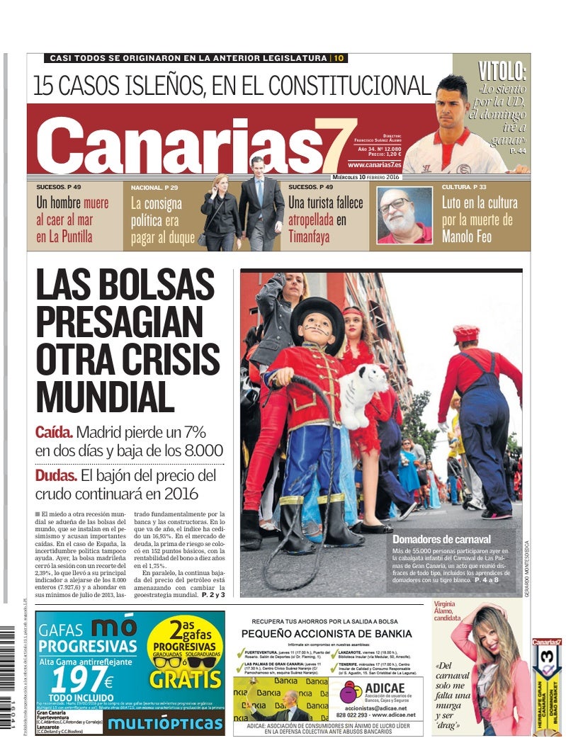 Portada Canarias7 10-02-2016