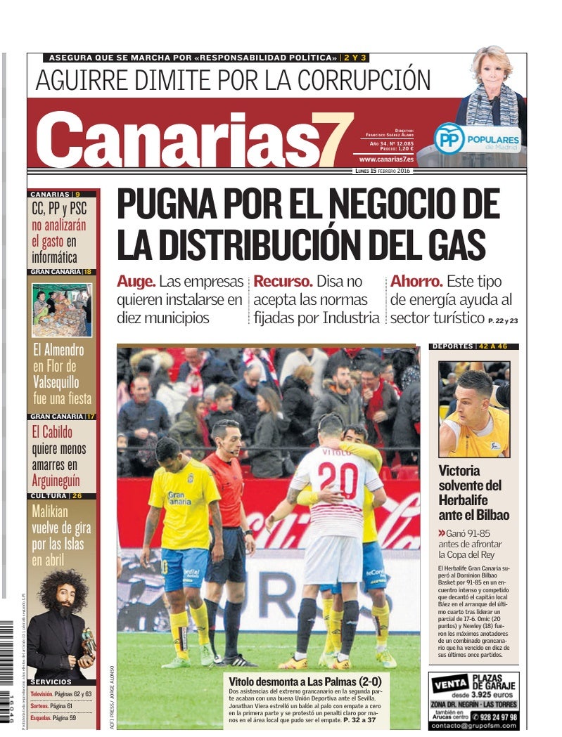 Portada Canarias7 15-02-2016