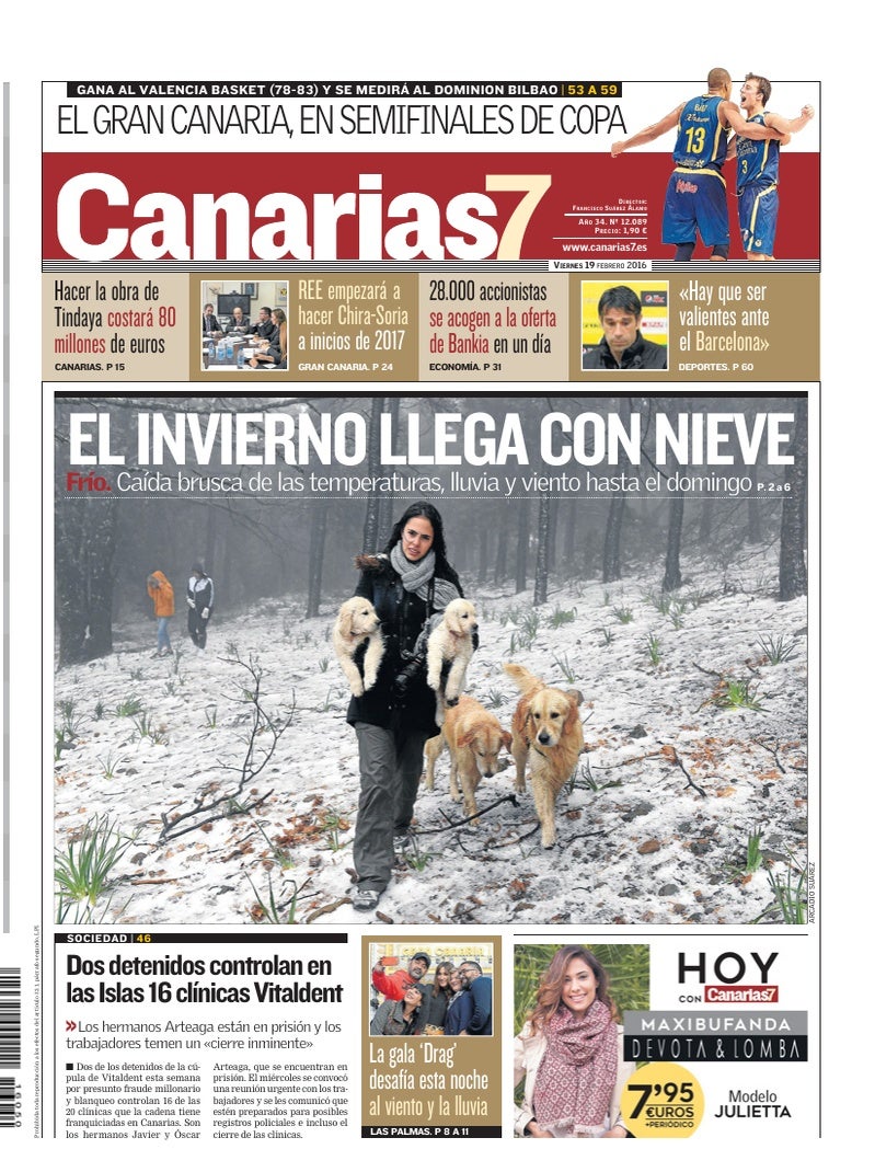 Portada Canarias7 19-02-2016