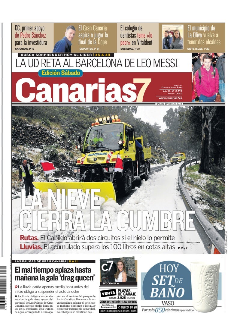 Portada Canarias7 20-02-2016
