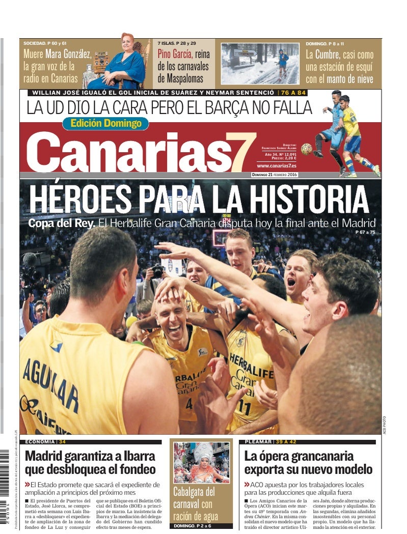 Portada Canarias7 21-02-2016