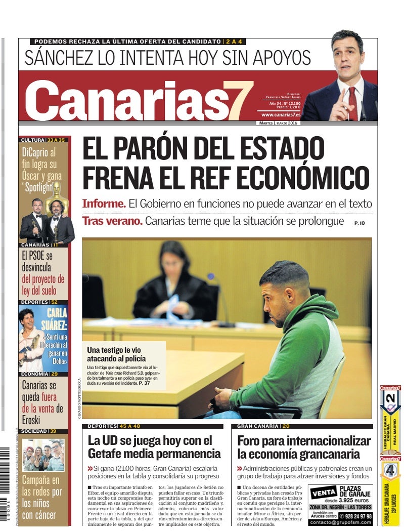 Portada Canarias7 01-03-2016
