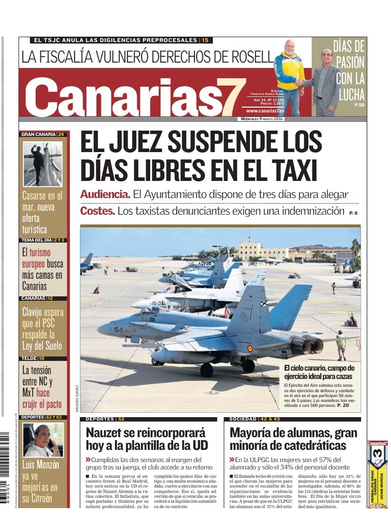 Portada Canarias7 09-03-2016