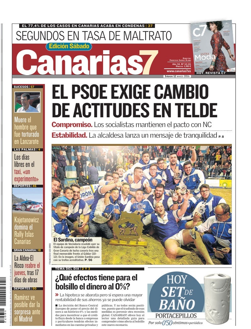 Portada Canarias7 12-03-2016