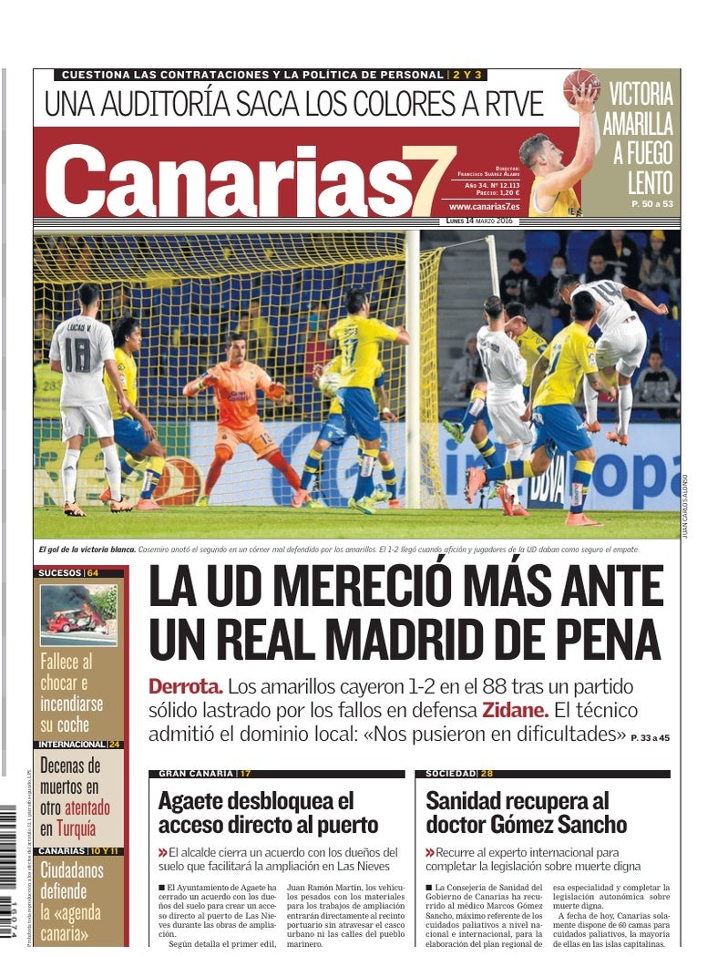 Portada Canarias7 14-03-2016