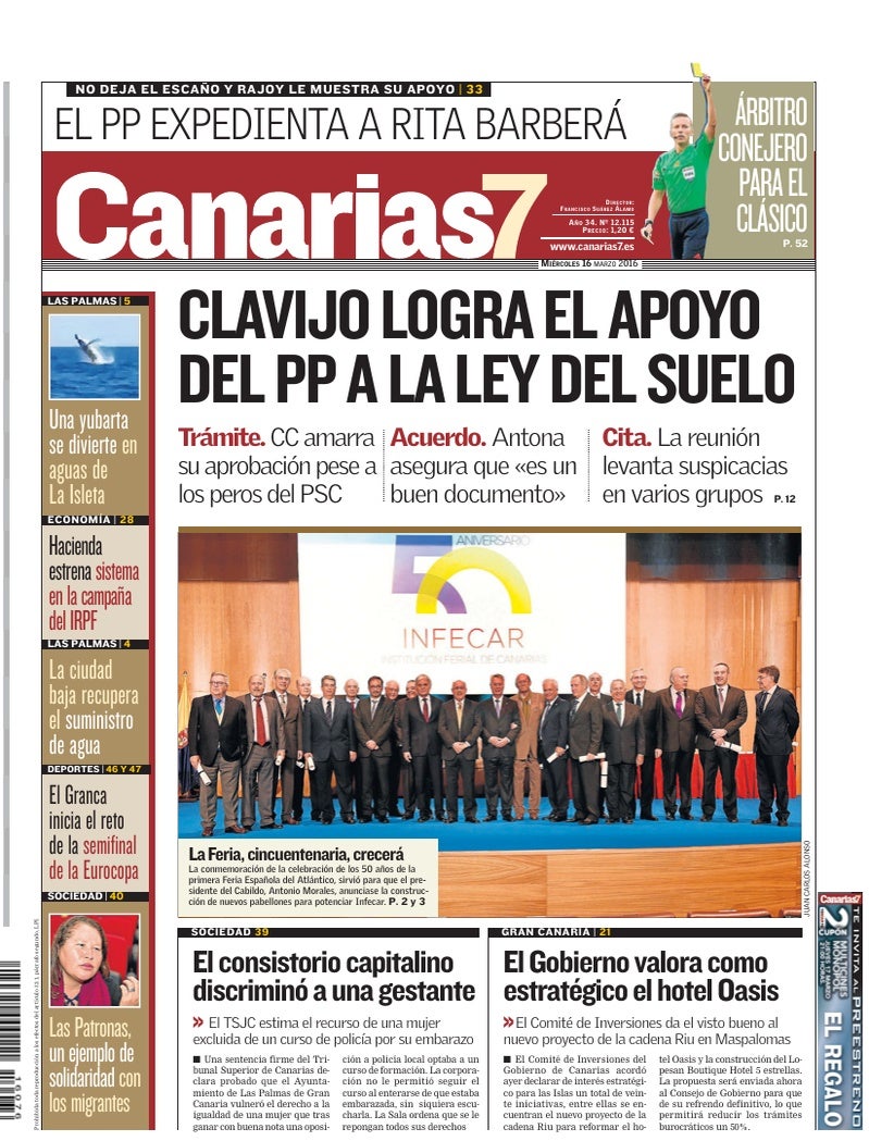 Portada Canarias7 16-03-2016