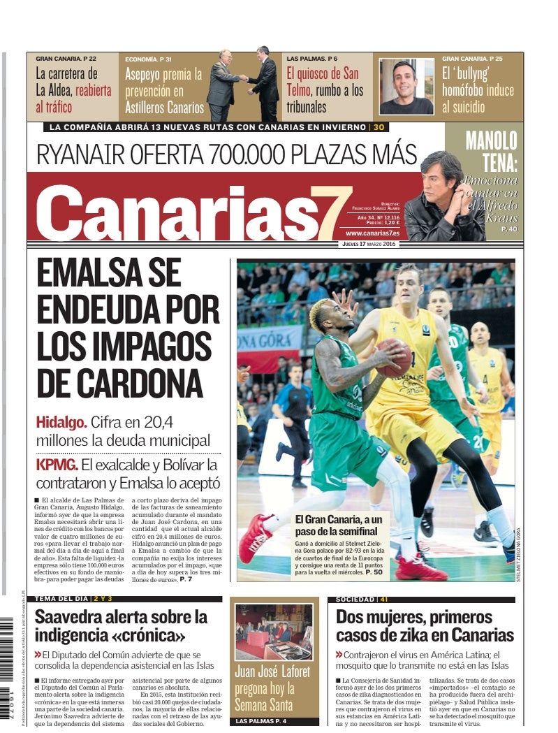 Portada Canarias7 17-03-2016