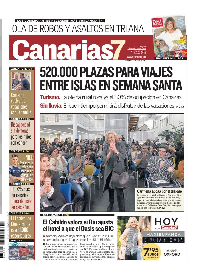 Portada Canarias7 18-03-2016