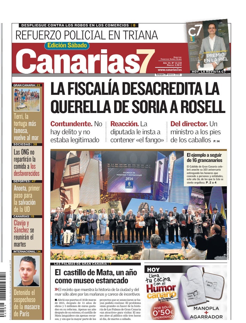 Portada Canarias7 19-03-2016