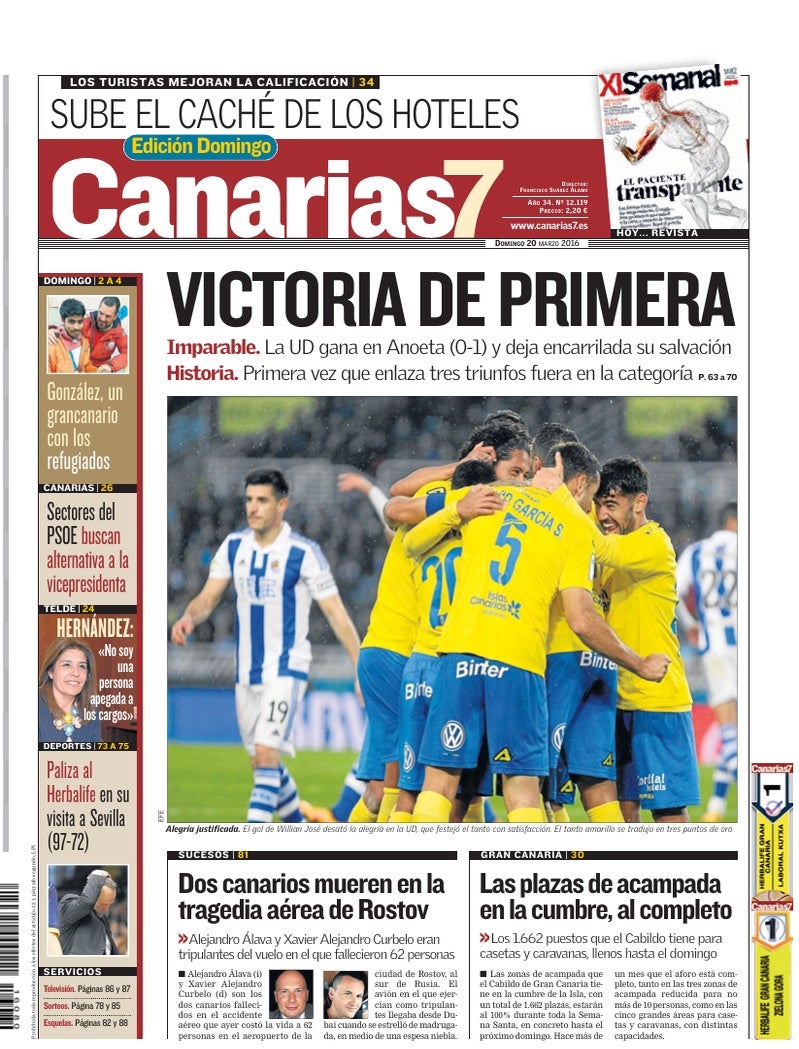 Portada Canarias7 20-03-2016