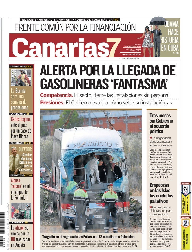Portada Canarias7 21-03-2016