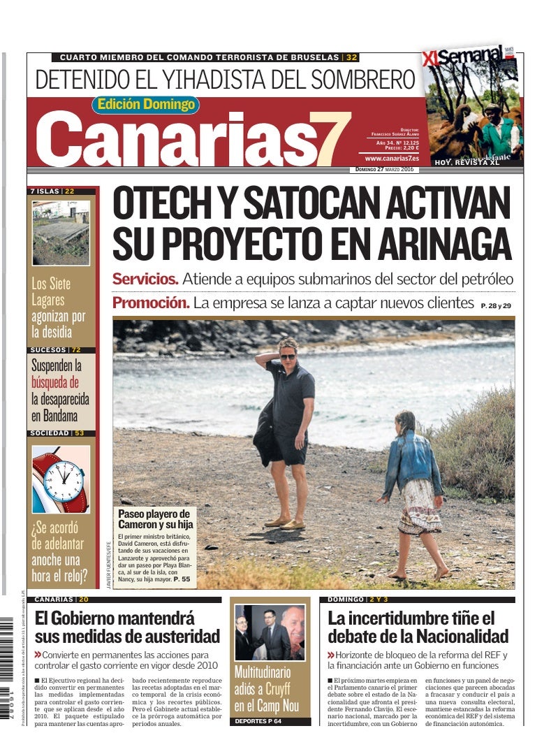 Portada Canarias7 27-03-2016