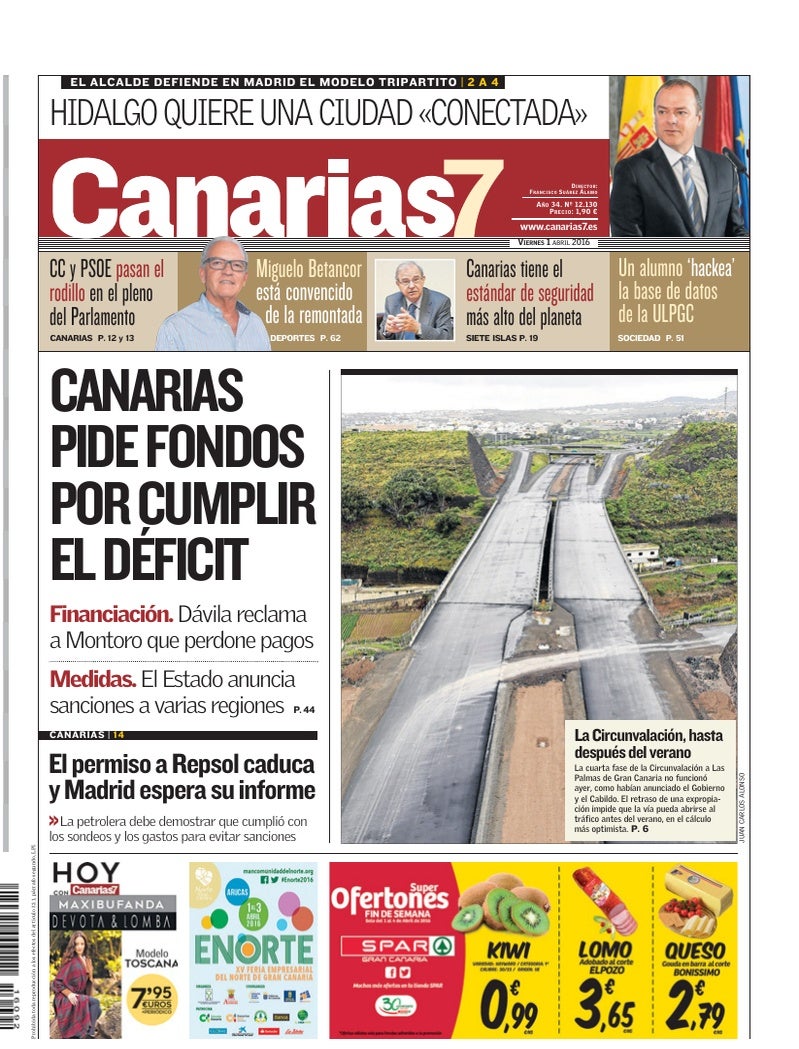 Portada Canarias7 01-04-2016