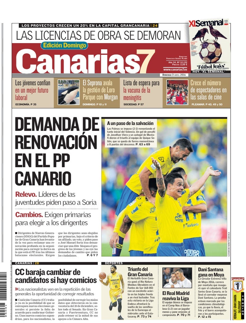Portada Canarias7 03-04-2016