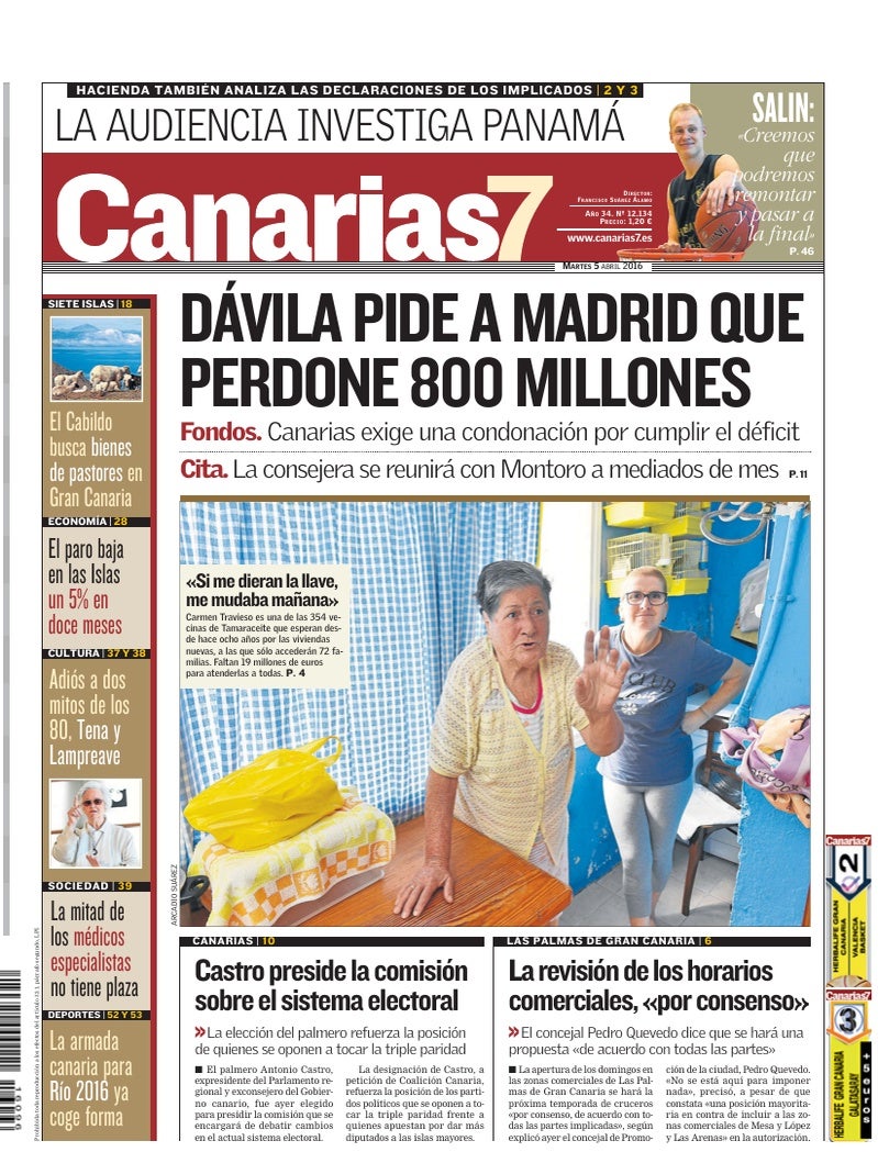 Portada Canarias7 05-04-2016