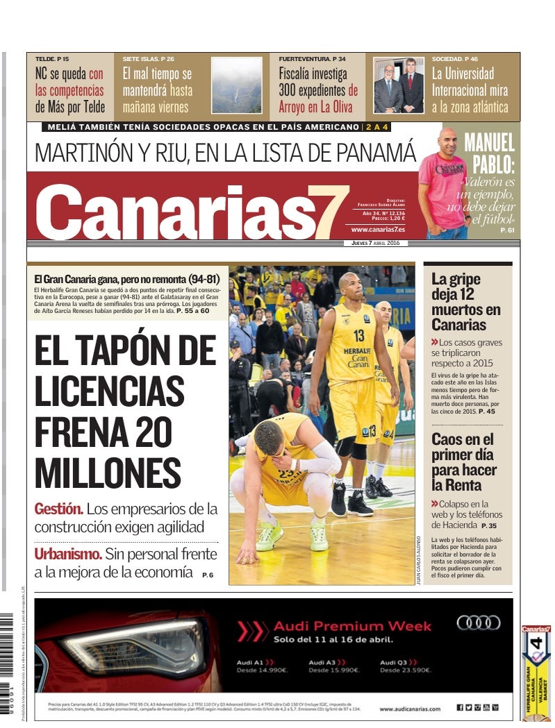 Portada Canarias7 07-04-2016