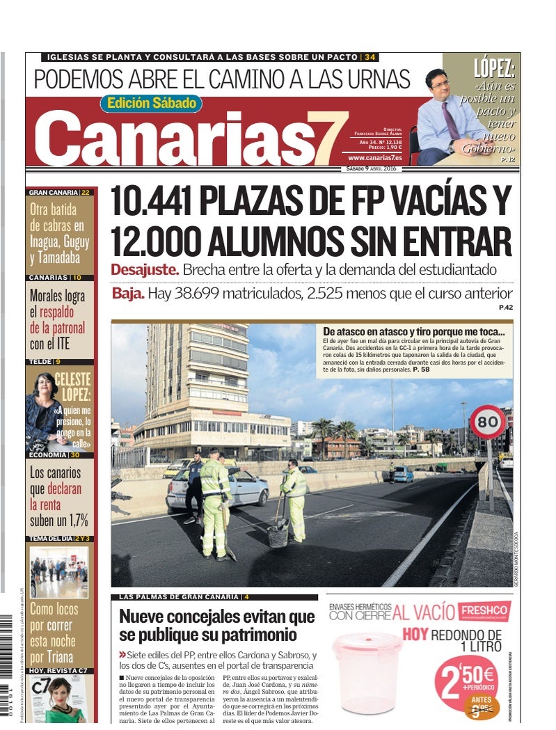 Portada Canarias7 09-04-2016