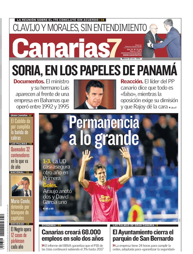 Portada Canarias7 12-04-2016