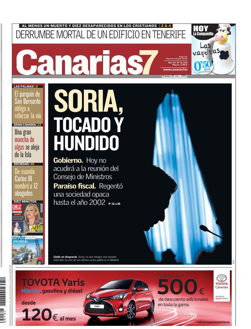 Portada Canarias7 15-04-2016