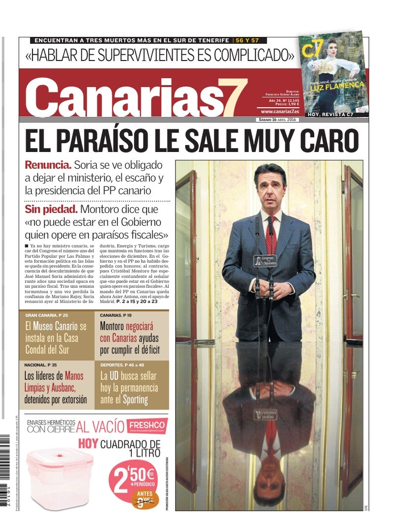 Portada Canarias7 16-04-2016