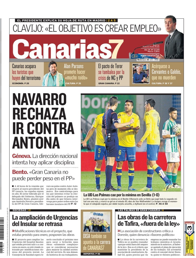 Portada Canarias7 20-04-2016