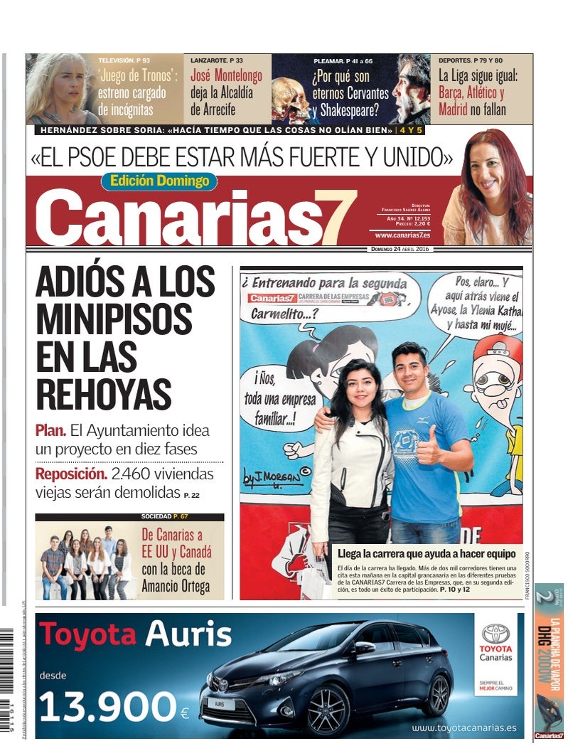 Portada Canarias7 24-04-2016
