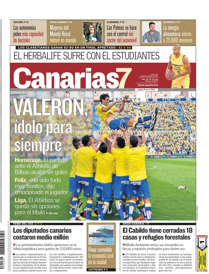 Portada Canarias7 09-05-2016