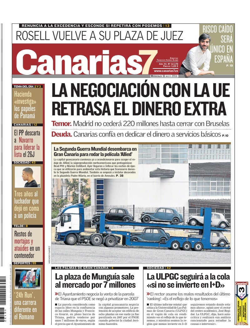 Portada Canarias7 11-05-2016