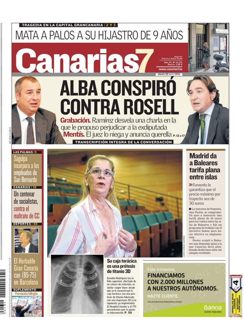 Portada Canarias7 12-05-2016