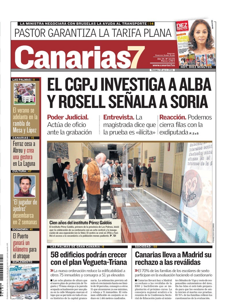 Portada Canarias7 13-05-2016