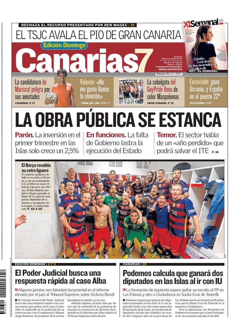 Portada Canarias7 15-05-2016