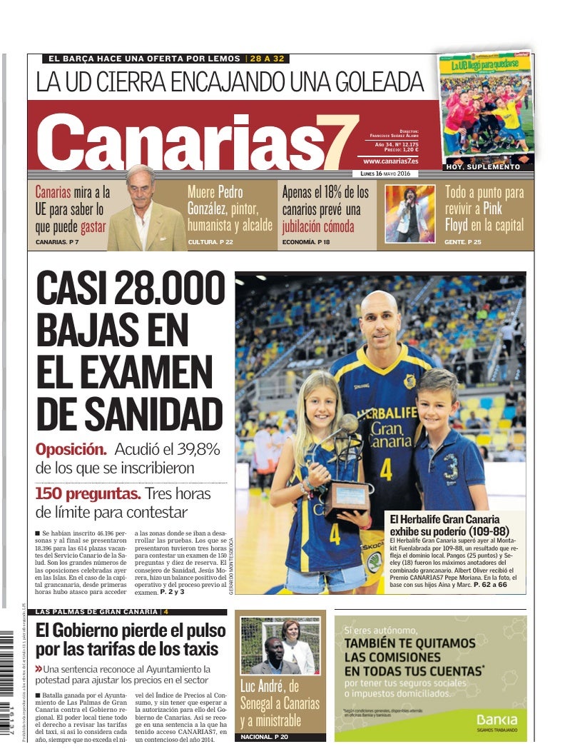 Portada Canarias7 16-05-2016