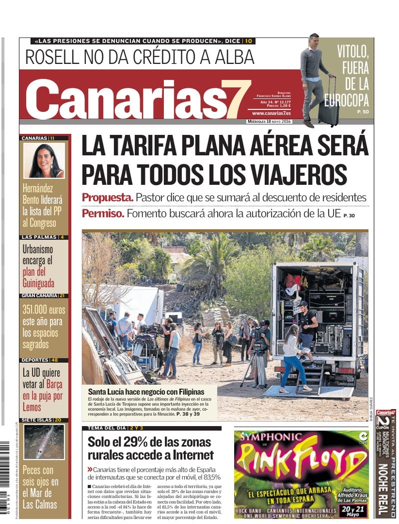 Portada Canarias7 18-05-2016