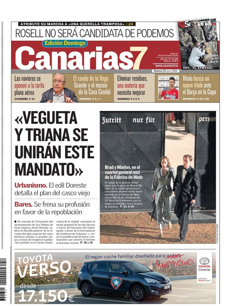 Portada Canarias7 22-05-2016