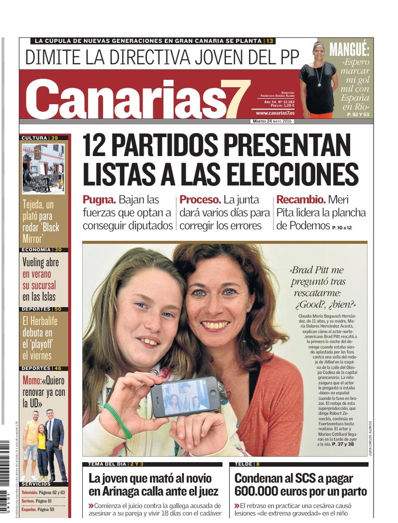 Portada Canarias7 24-05-2016