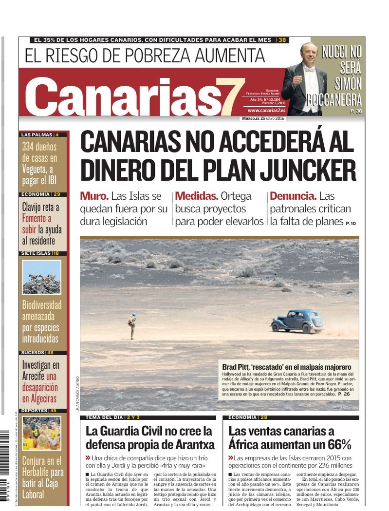 Portada Canarias7 25-05-2016