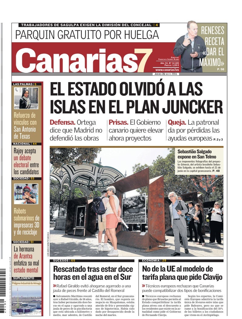 Portada Canarias7 26-05-2016