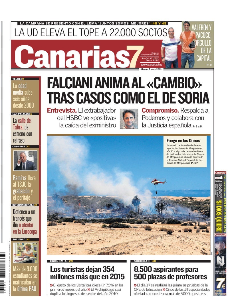 Portada Canarias7 07-06-2016