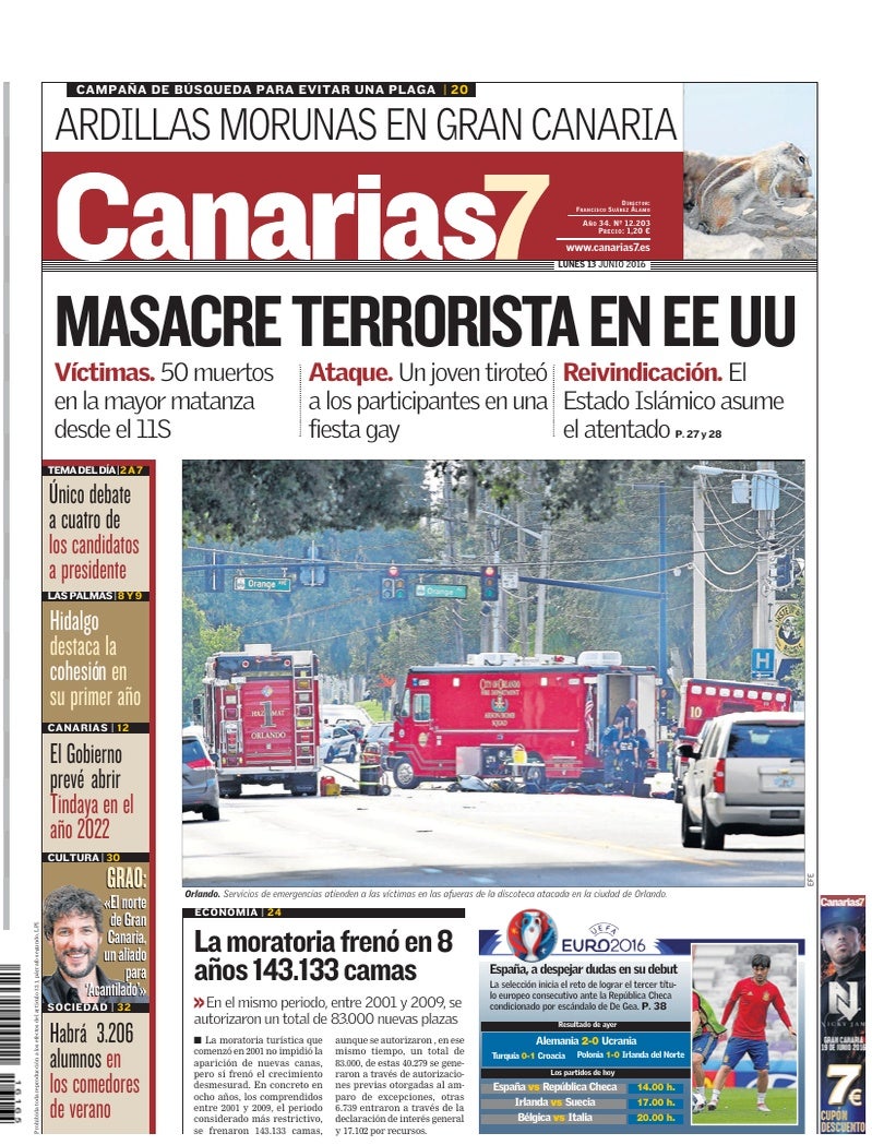 Portada Canarias7 13-06-2016