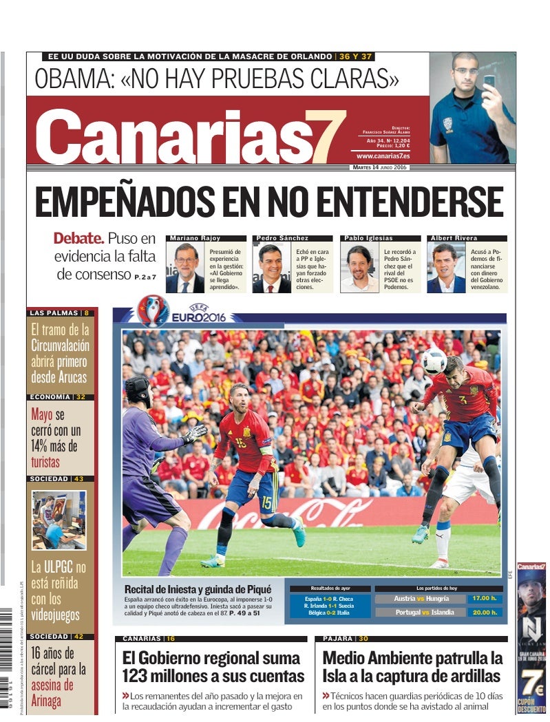 Portada Canarias7 14-06-2016