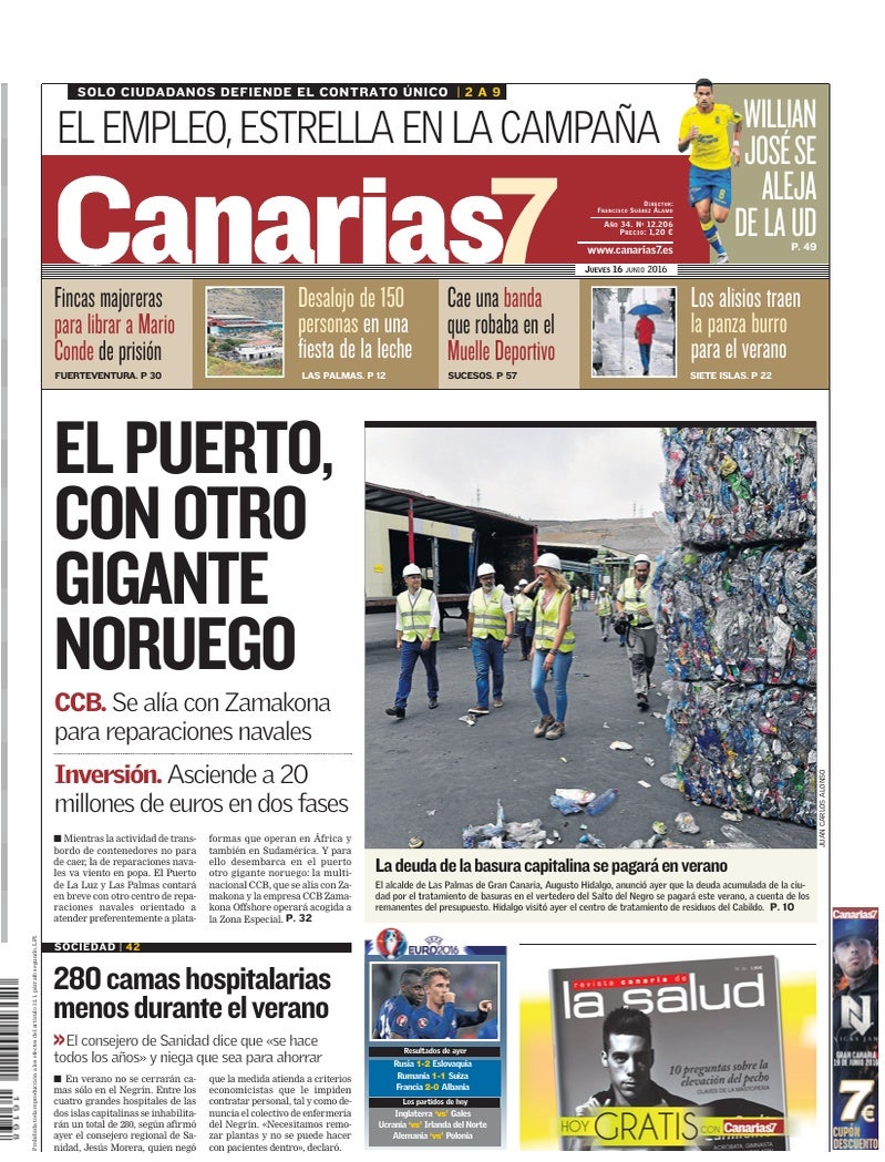 Portada Canarias7 16-06-2016