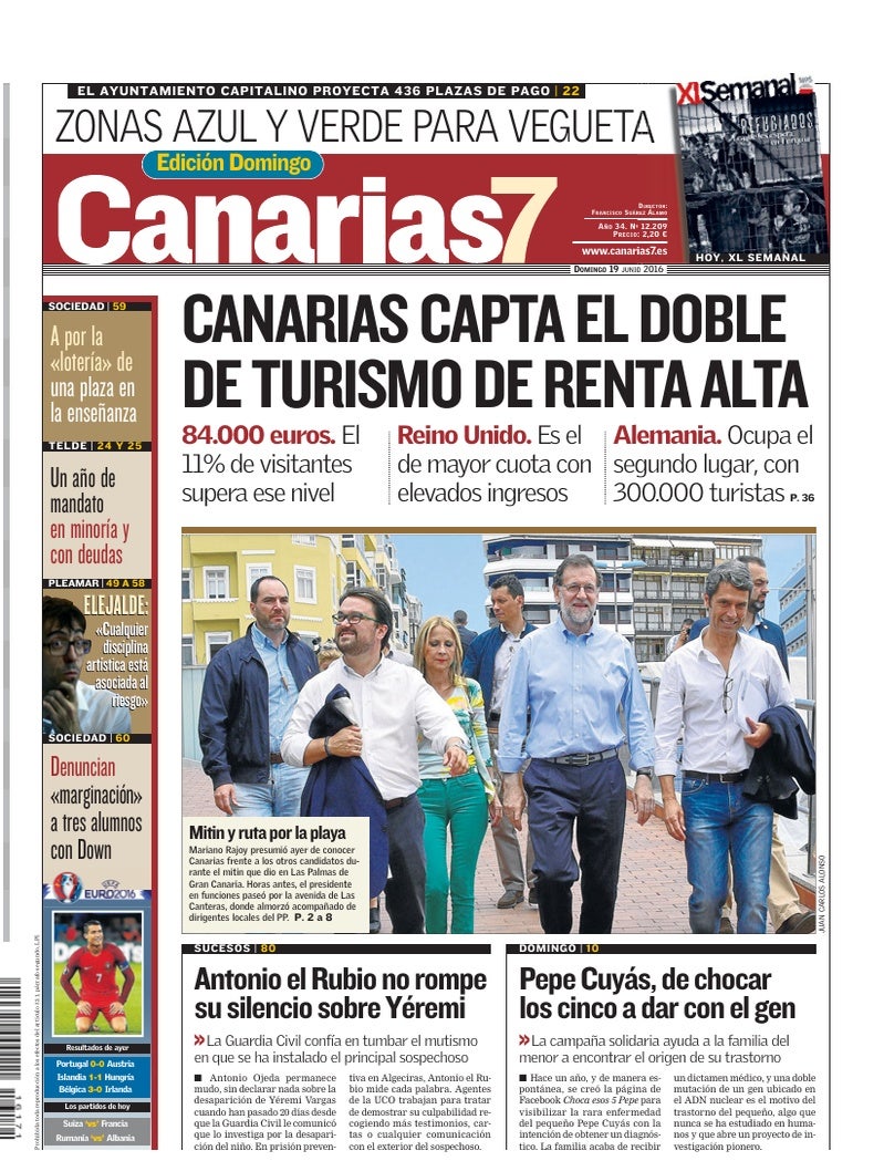 Portada Canarias7 19-06-2016