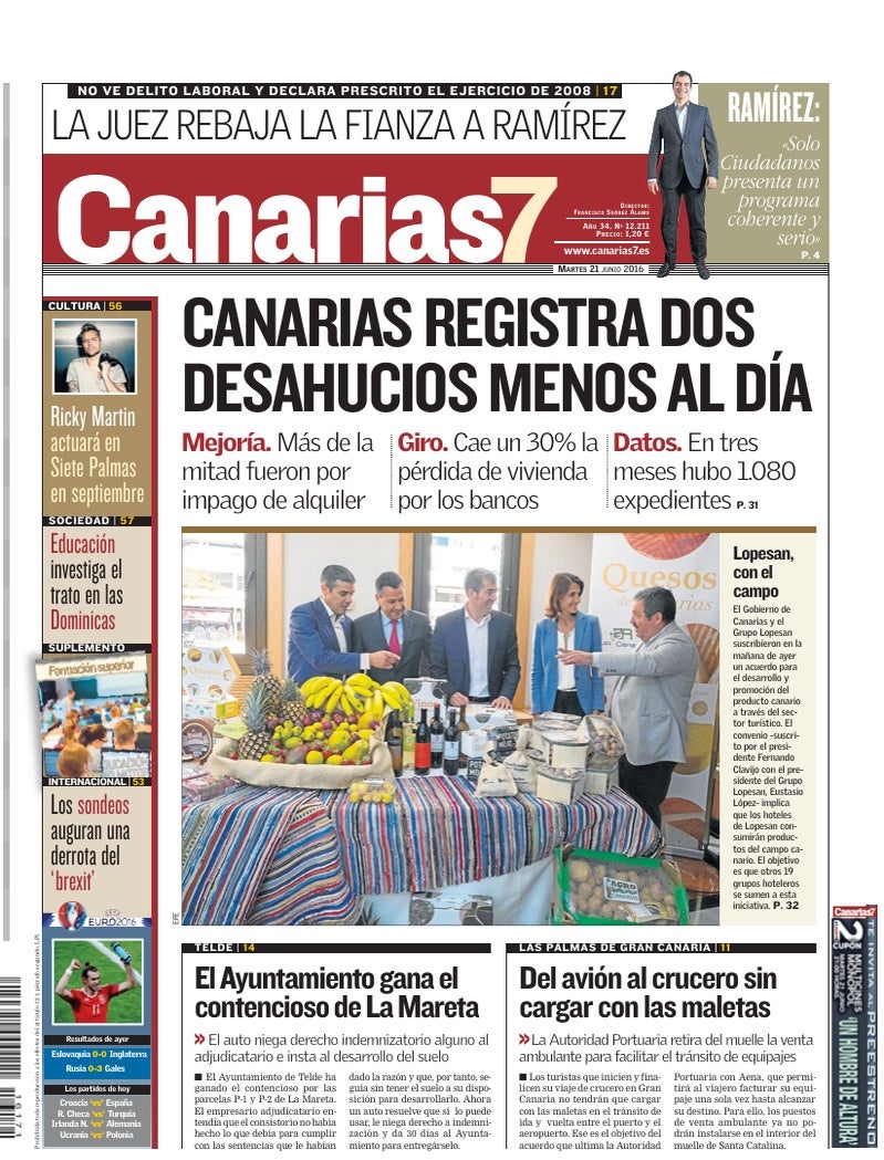 Portada Canarias7 21-06-2016