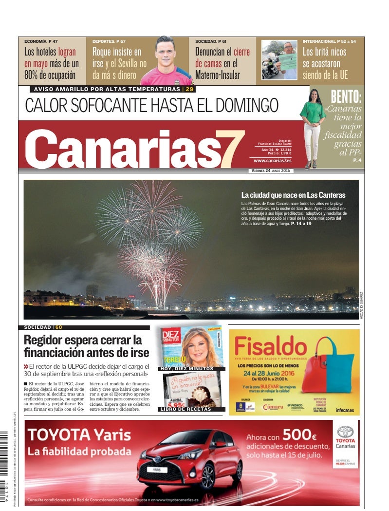 Portada Canarias7 24-06-2016